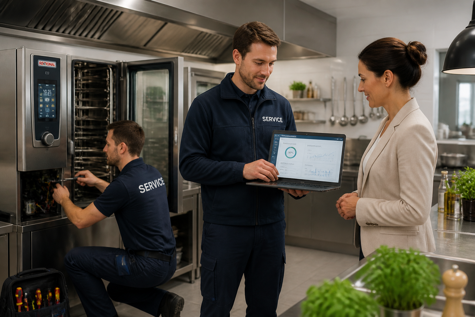 Service partners in large-scale kitchens for maintenance and digital diagnostics
