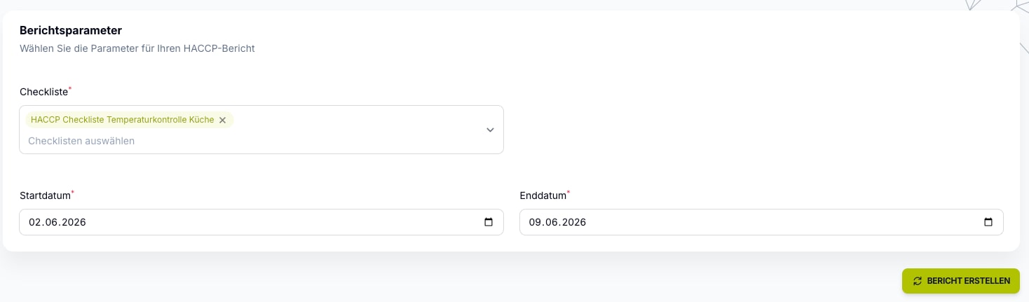 Kibi Scada HACCP Report Generator: Create audit-proof logs via checklist and time period