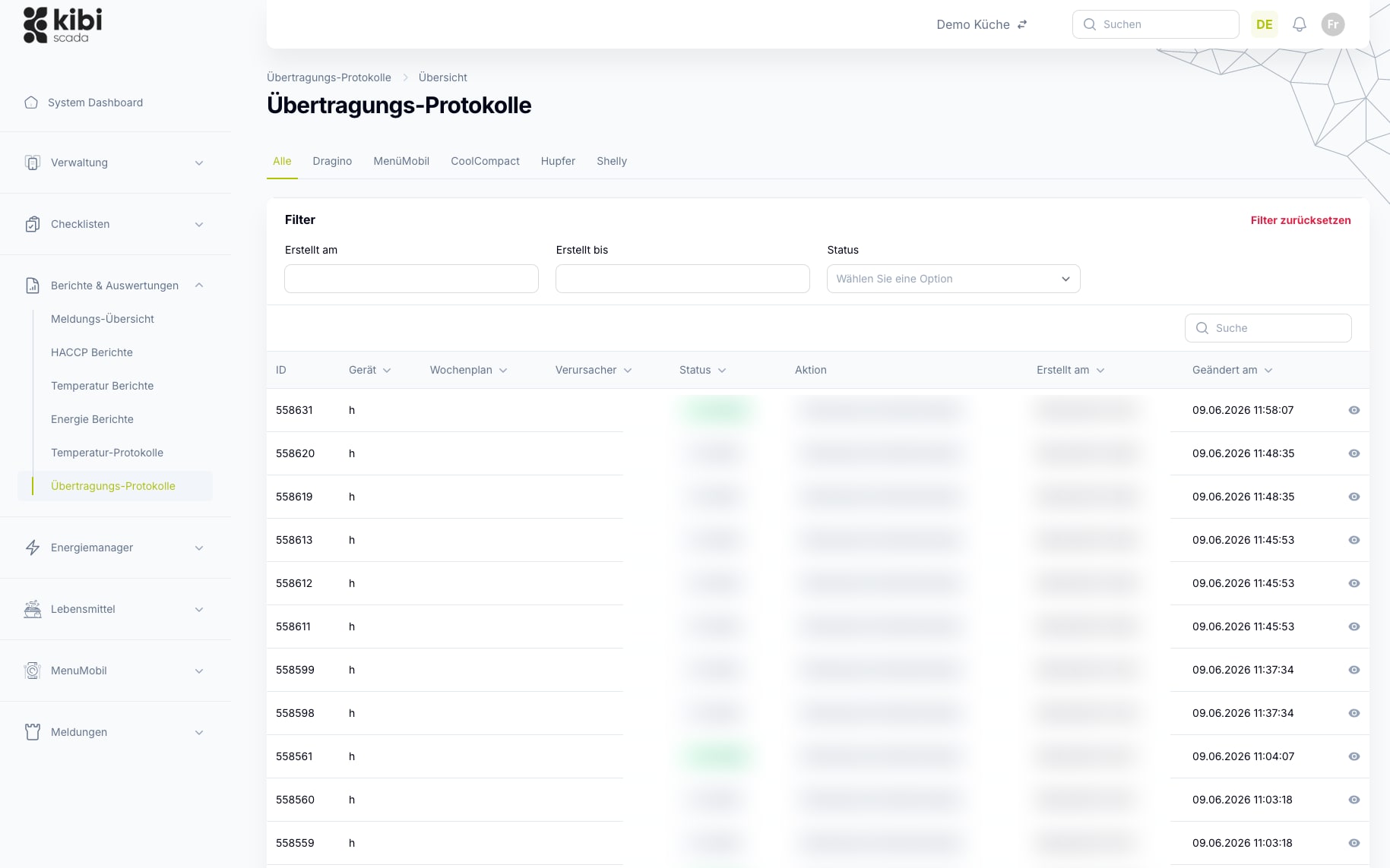 Communication protocols in Kibi Scada with devices from different manufacturers in a unified list